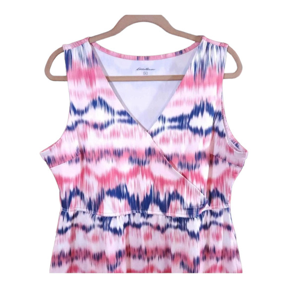 Eddie Bauer Sleeveless Pink and Blue Patterned Dress - Picture 2 of 5